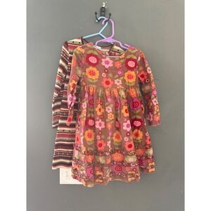 Hartstrings Y2k Floral Corduroy  Fair‎ Isle Dress Bundle Girls 4 5T Fall Leaves